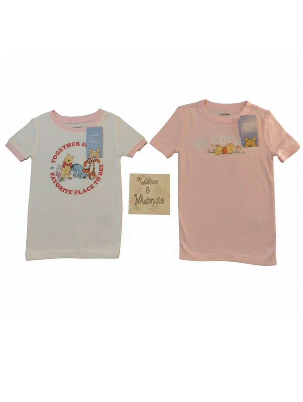 Old Navy Kids Winnie the Pooh Short Sleeve Tees - White & Light Pink *NEW*